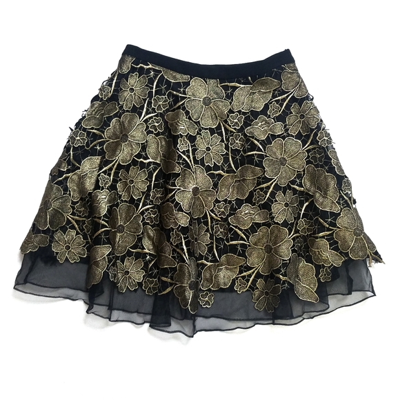 Eva Franco Gilt Bouquet Skirt - Picture 6 of 13